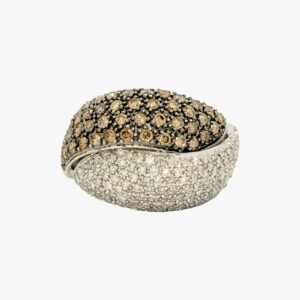 14KT White Gold 1.76CTW Channeled Princess Cut and Round Pave Set Diamond Ring (copy)