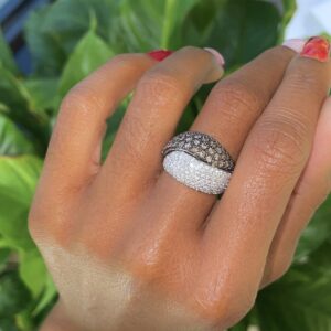 14KT White Gold 1.82CTW White and Chocolate Diamond Ring