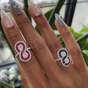 Mixed Metal Blue Lapis Lazuli and Diamond Bezel Ring (copy)