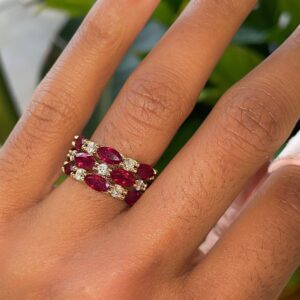 14KT White Gold 5.70CTW Triple Pave Diamond and Sapphire Ring (copy)