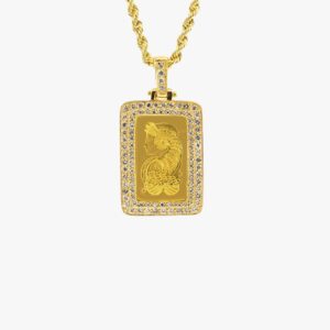 24KT Yellow Gold Suisse Lady Fortuna 1.15CTW Diamond Pendant