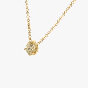 14KT Yellow Gold 0.58CTW Hexagon Halo Pendant Necklace