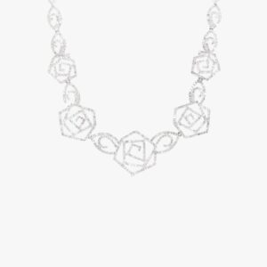 14KT White Gold 2.58CTW Brilliant Round Diamond Free Form Necklace