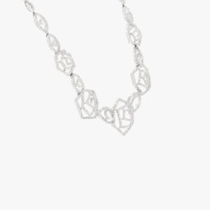 14KT White Gold 2.58CTW Brilliant Round Diamond Free Form Necklace