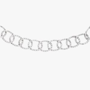 18KT White Gold 5.67CTW Brilliant Round Diamond Link Necklace