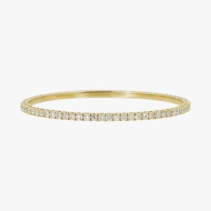 Yellow Gold and Diamond Flexible Bangle Bracelet
