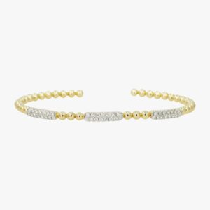 Yellow Gold Diamond Half Bangle Bracelet