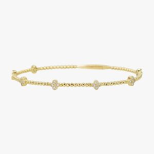 Yellow Gold Diamond Flexible Bangle Bracelet