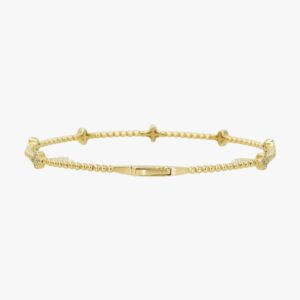 Yellow Gold Diamond Flexible Bangle Bracelet