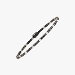 18KT White Gold Black and White Diamond Tennis Bracelet