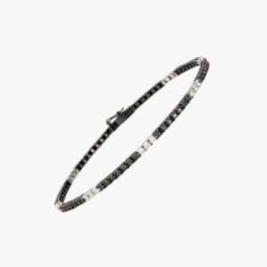 18kt white gold black and white diamond tennis bracelet