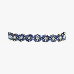White Gold Sapphire Diamond Bracelet