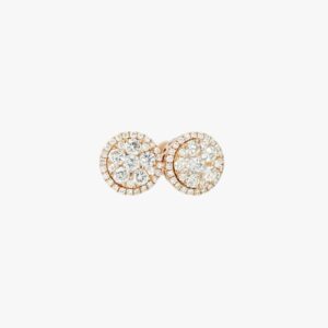14KT Rose Gold 1.15CTW Diamond Cluster Stud Earrings