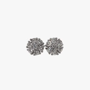 14KT Yellow Gold .50CTW Cluster Flower Diamond Stud Earrings