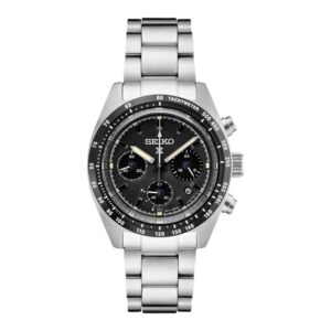 Seiko Prospex 39mm Black Speedtimer Solar Chronograph Watch