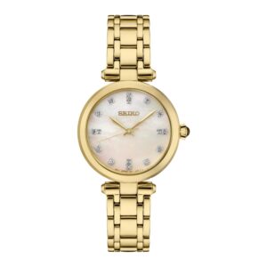 seiko diamond collection 30mm mother of pearl quartz watch