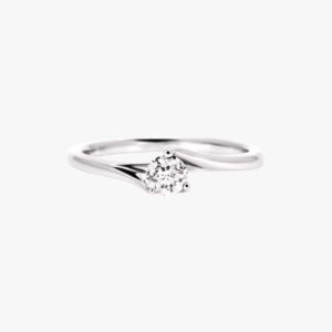 14KT White Gold 0.25ct Natural Round Diamond Solitaire Engagement Wedding Ring