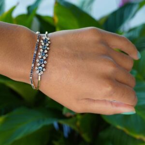 18K Yellow Gold Santa Maria Aquamarine and Diamond Bracelet