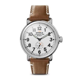 shinola detroit 41mm white runwell watch