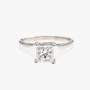 14kt white gold 1.04ctw princess cut solitaire diamond engagement ring
