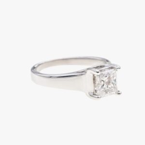 14kt white gold 1.04ctw princess cut solitaire diamond engagement ring