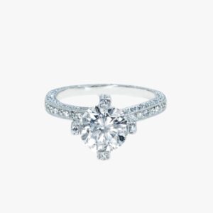 Platinum 1.50CTW Earth Mined Pave Diamond Engagement Ring Setting
