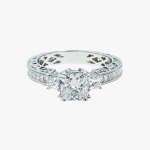18KT White Gold 1.44CTW Princess Cut Diamond Engagement Ring