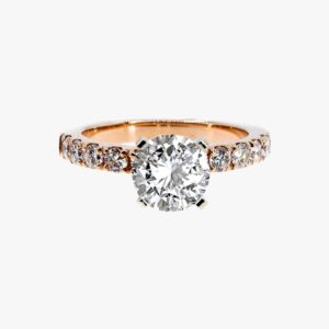 14KT Rose Gold 0.80CTW Earth Mined Diamond Solitaire Engagement Ring Setting