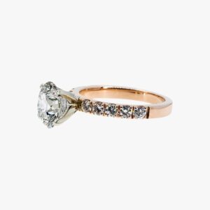 14KT Rose Gold 0.80CTW Earth Mined Diamond Solitaire Engagement Ring Setting