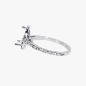 14KT White Gold 1.34CTW Pear Cut Halo Diamond Wedding Set Mounting