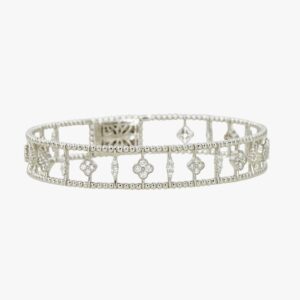 White Gold Diamond Flexible Bangle Bracelet