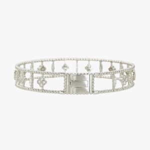 White Gold Diamond Flexible Bangle Bracelet