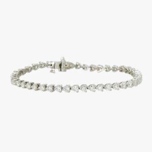 14KT White Gold 4.75CTW Earth Mined Three Prong Diamond Tennis Bracelet