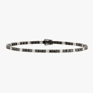 18KT White Gold Black and White Diamond Tennis Bracelet