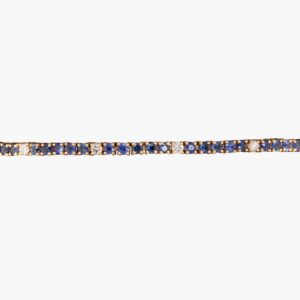 14kt yellow gold 3.26ctw sapphire and diamond tennis bracelet
