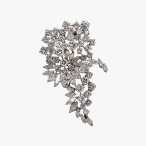 platinum floral diamond pin brooch