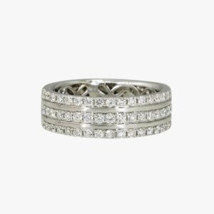 14KT White Gold 1.42CTW Earth Mined Diamond Wedding Band
