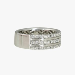 14KT White Gold 1.42CTW Earth Mined Diamond Wedding Band