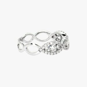 14KT White Gold 0.85CTW Round Cut Twist Diamond Ring