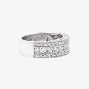 14KT White Gold 1.50CTW Earth Mined Milgrain Pave Set Diamond Band