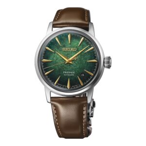 seiko presage 38.5mm gradient green cocktail time automatic watch