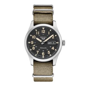 seiko 5 sport 39.4mm tan automatic watch